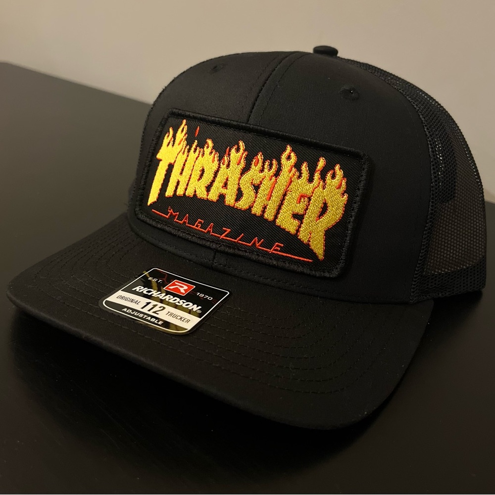 Thrasher Black Trucker Hat